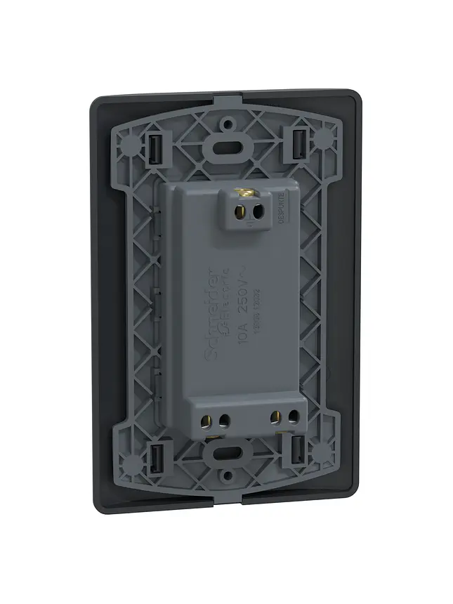 Placa Dúplex 2P+T 10A Genesis Negra Schneider 4