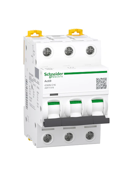 Interruptor Acti9 Ic60N 3P 16A Curva C Schneider 1