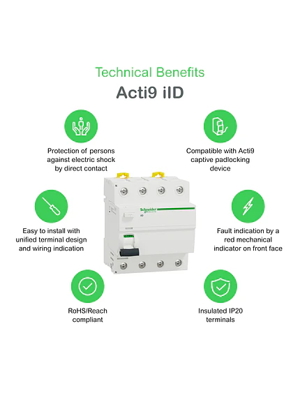 Schneider Diferencial Acti9 Iid 4P 40A 30Ma A9R71440 2