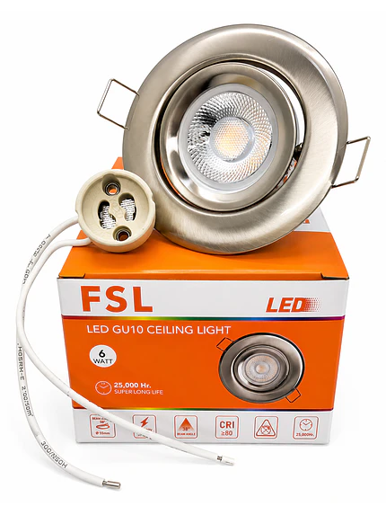 Foco Basculante Níquel + Dicroica GU10 6W LED 4