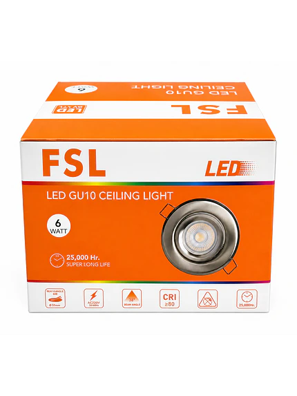 Foco Basculante Níquel + Dicroica GU10 6W LED 5