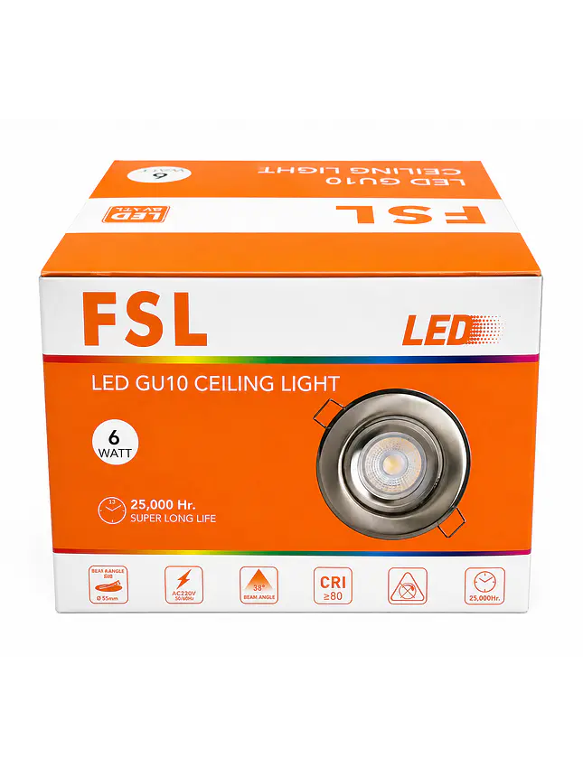 Foco Basculante Níquel + Dicroica GU10 6W LED 5