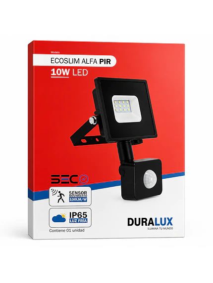 Proyector Led 10W Con Sensor Ip65 Duralux Sec 1