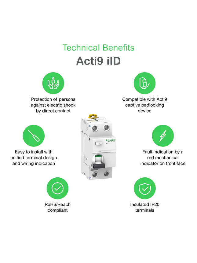 Interruptor Diferencial Schneider Acti9 iID 25A 30mA A9R71225 2