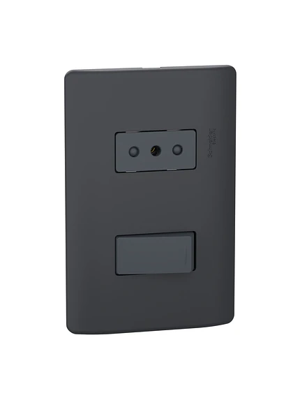Placa Genesis Armada Interruptor 9/12 + Toma Black 5