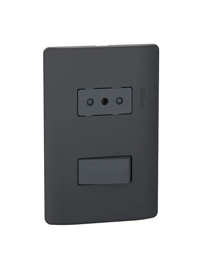 Placa Genesis Armada Interruptor 9/12 + Toma Black 5