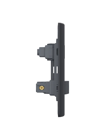 Placa Genesis Armada Interruptor 9/12 + Toma Black 4