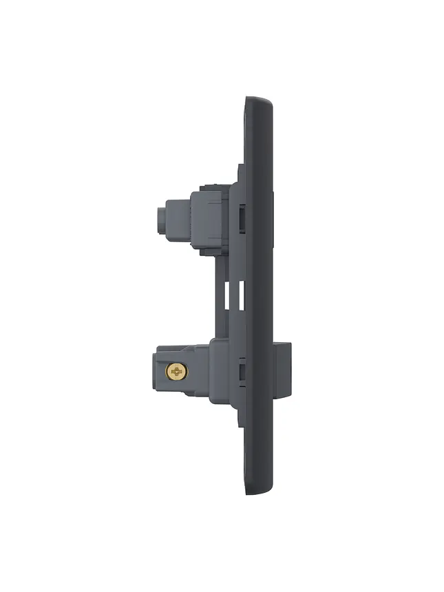 Placa Genesis Armada Interruptor 9/12 + Toma Black 4