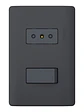Placa Genesis Armada Interruptor 9/12 + Toma Black - Miniatura 1