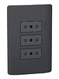 Placa Genesis Triple Toma 10A 2P+T Black MWD60496 - Miniatura 4