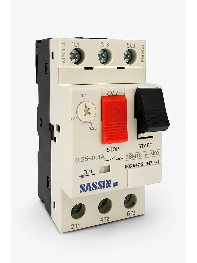 Guardamotor Sassin 0.25-0.4A 3SM18-2-M03 1