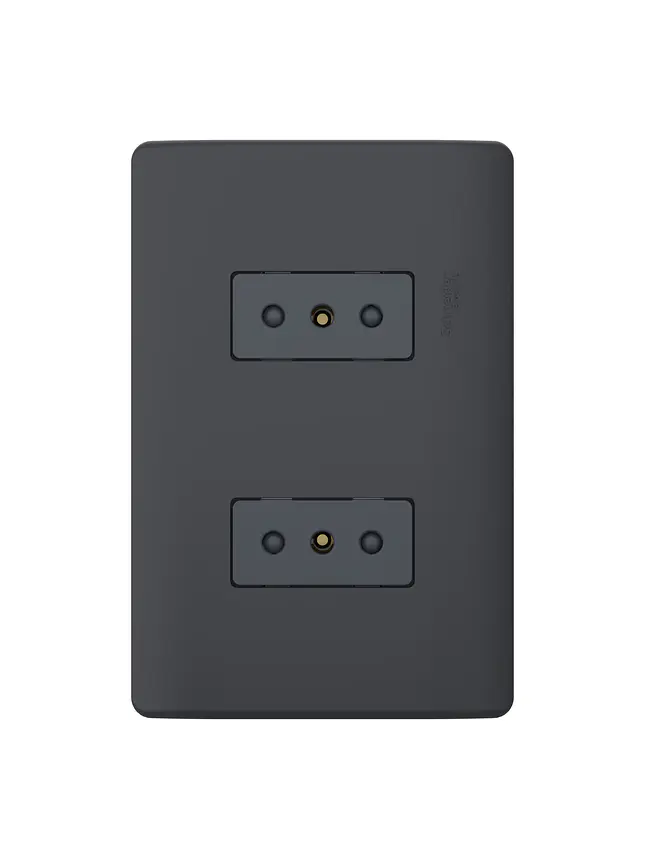 Placa Genesis Doble Toma 10A 2P+T Black Schneider MWD60386 1