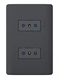 Placa Genesis Doble Toma 10A 2P+T Black Schneider MWD60386 - Miniatura 1