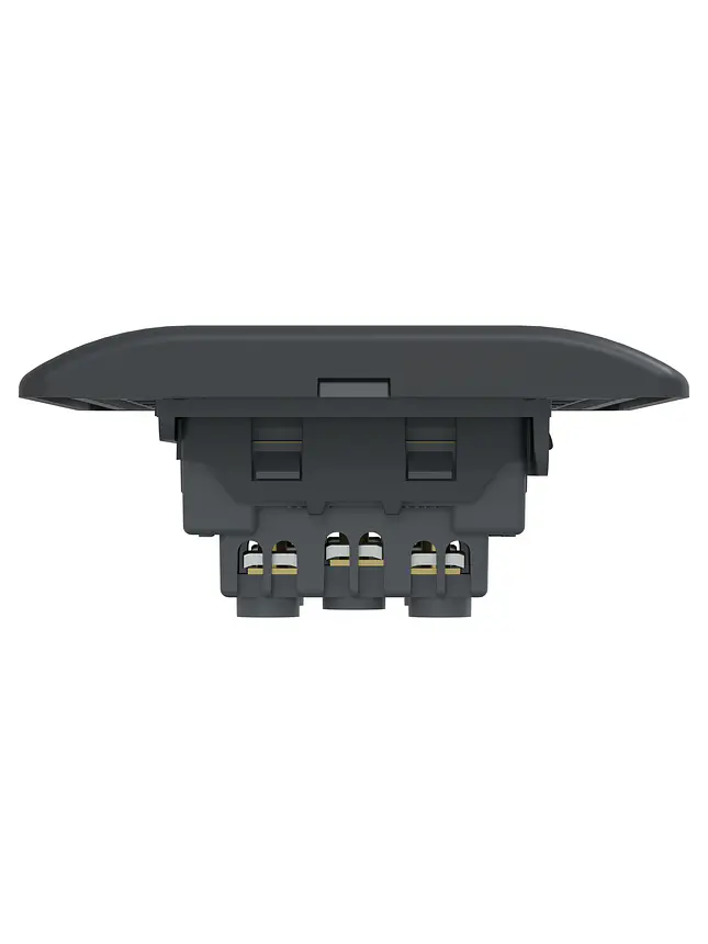 Placa Genesis Doble Toma 10A 2P+T Black Schneider MWD60386 4