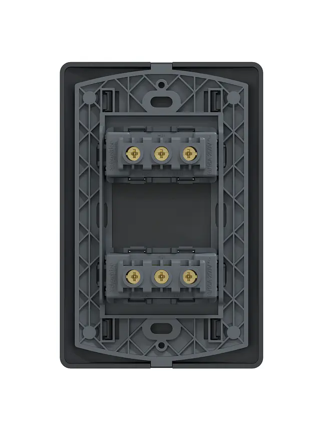 Placa Genesis Doble Toma 10A 2P+T Black Schneider MWD60386 5