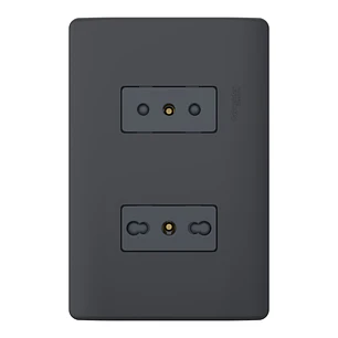 Placa Genesis 10/16A + Toma 10A Black Schneider MWD60946