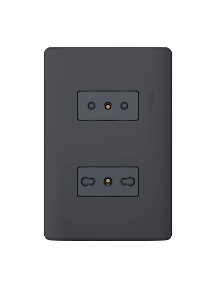 Placa Genesis 10/16A + Toma 10A Black Schneider MWD60946 1
