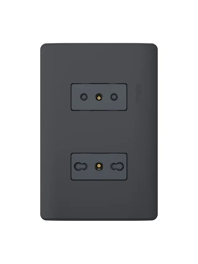 Placa Genesis 10/16A + Toma 10A Black Schneider MWD60946 1