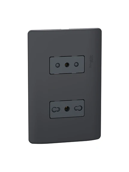Placa Genesis 10/16A + Toma 10A Black Schneider MWD60946 6