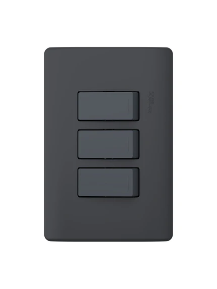 Placa Genesis Triple 16AX Black Schneider MWD62216 1