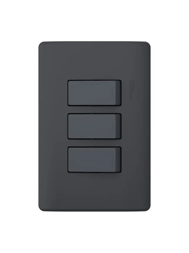 Placa Genesis Triple 16AX Black Schneider MWD62216 1