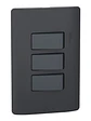 Placa Genesis Triple 16AX Black Schneider MWD62216 - Miniatura 3