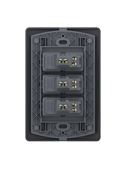 Placa Genesis Triple 16AX Black Schneider MWD62216 5