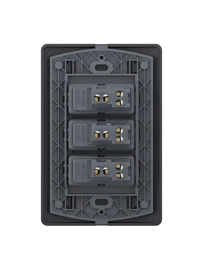Placa Genesis Triple 16AX Black Schneider MWD62216 5