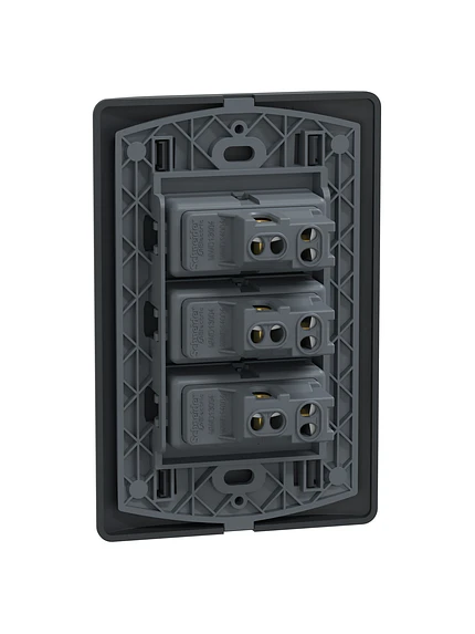 Placa Genesis Triple 16AX Black Schneider MWD62216 7
