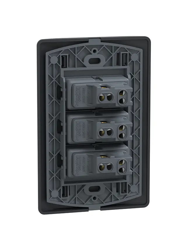 Placa Genesis Triple 16AX Black Schneider MWD62216 7
