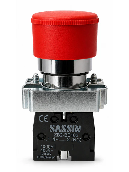 Botón De Emergencia 1nc 22mm Cabezal 30mm C/R 1
