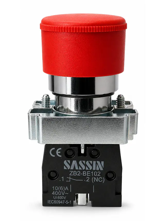 Botón De Emergencia 1nc 22mm Cabezal 30mm C/R 1