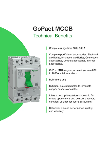 Interruptor Caja Moldeada 3P 100A 15kA GoPact MCCB Schneider 2