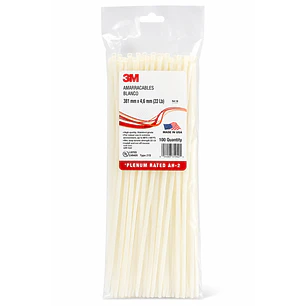 Amarracables 3M Blanco 381 x 4,83 mm 22 lb Bolsa 100