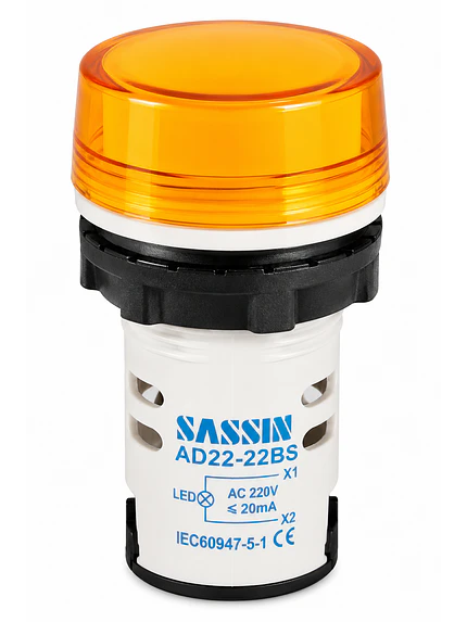 Luz Piloto Led Sassin AD22-22BS 22mm 220V AC  3