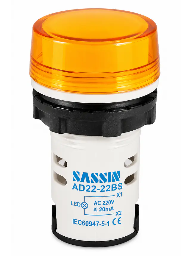 Luz Piloto Led Sassin AD22-22BS 22mm 220V AC  3