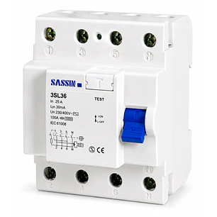 Interruptor Diferencial Riel DIN 4X100A 30mA Sassin
