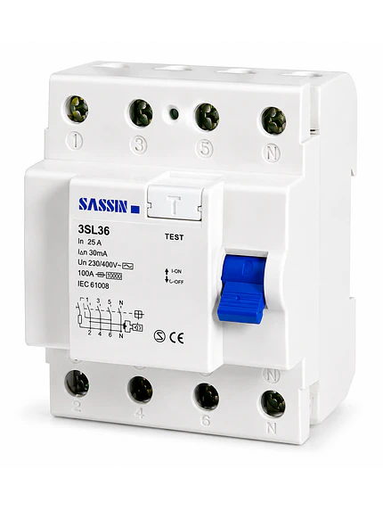 Interruptor Diferencial Riel DIN 4X100A 30mA Sassin 1
