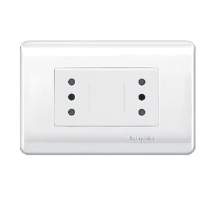PLACA ARMADA ENCHUFE DÚPLEX 10A 2P+T BLANCO GENESIS