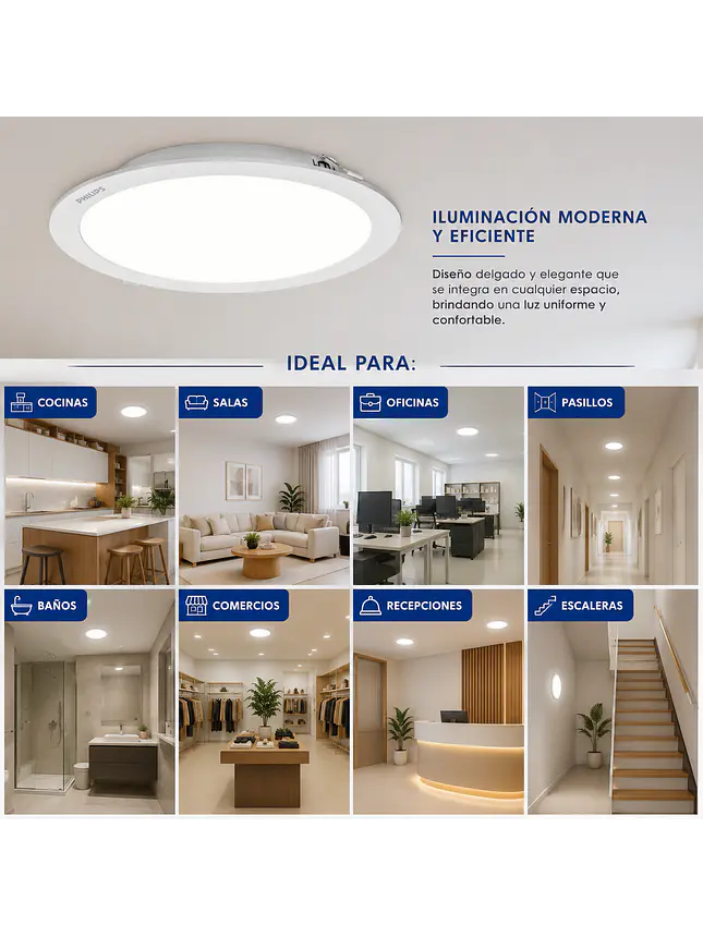 PANEL LED PHILIPS SMARTBRIGHT SLIM 7,8W 6500K 900LM 3