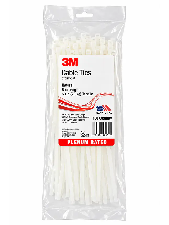 AMARRAS CABLES 3M 203MM X 4,6MM BLANCO 100 UNIDADES 1