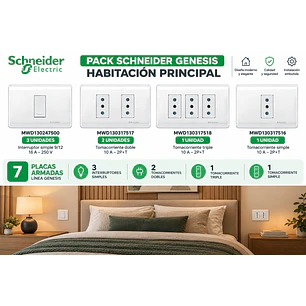 PACK SCHNEIDER GENESIS HABITACIÓN PRINCIPAL 7 PLACAS