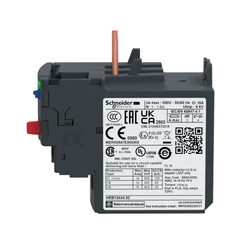 LRD10 - Relé de Sobrecarga Térmica TeSys 4–6A Clase 10A Schneider Electric 4