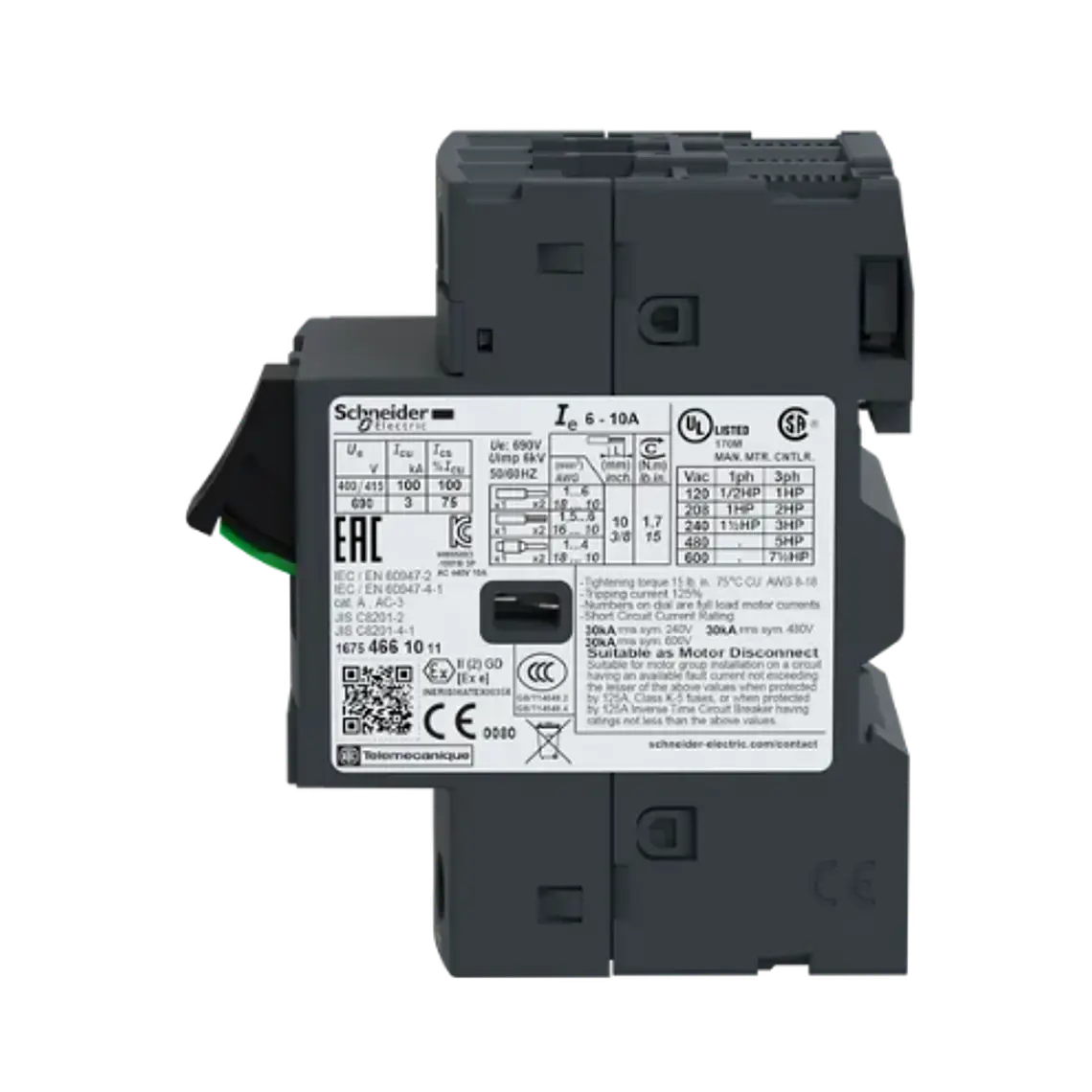 GV2ME14 Guardamotor TeSys 6–10A Schneider Electric 4