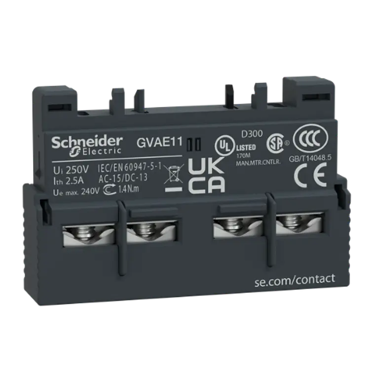 GVAE11 - Bloque de Contactos Auxiliares TeSys GV2/GV3 – 1NA + 1NC 1