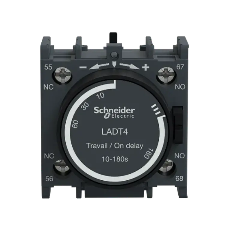 Cabeza Temporizada LADT4 TeSys D – 1NA + 1NC (Retardo a la Conexión) 10-180s 2