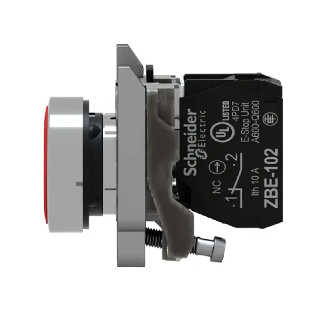 XB4BA42  Pulsador Rojo Harmony – Metálico Ø22 mm, Retorno por Resorte 4