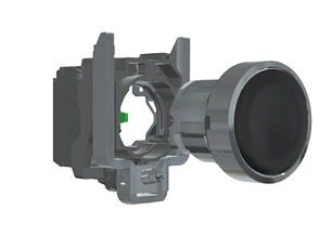 XB4BA21  Pulsador Negro Harmony – Metálico Ø22 mm, Retorno por Resorte