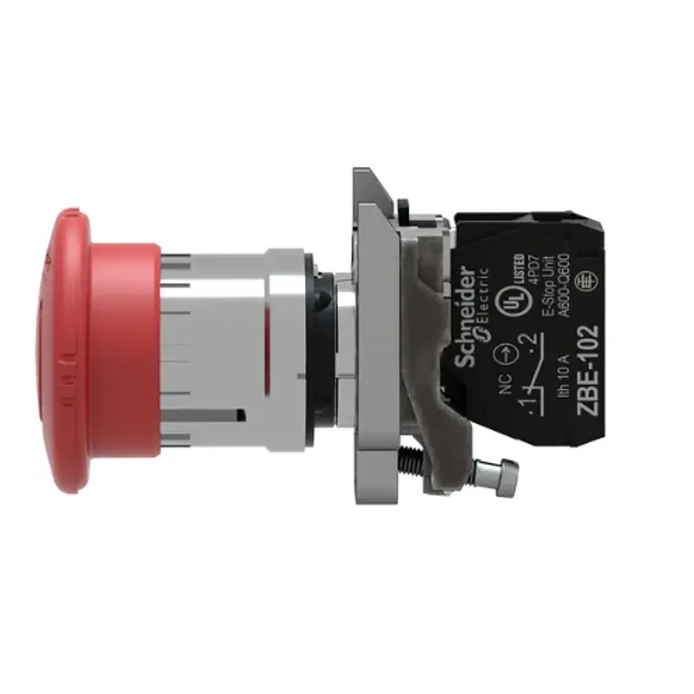 XB4BS8442  Pulsador de parada de emergencia – Harmony XB4 Schneider Electric 4