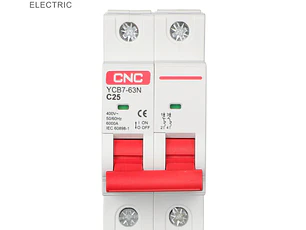 YCB7-63N2PC40 Mini interruptor bipolar 40Amp 6kA 230V